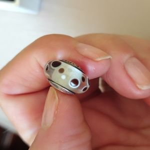 Authentic black & white Spotted Pandora charm